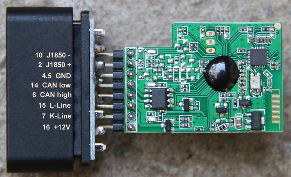 ELM327 adapter Bluetooth PCB chinese clone